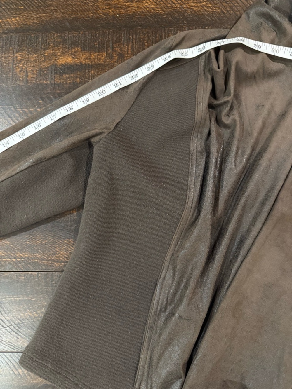 Kut from the Kloth Ana Faux Leather Drape Front Jacket Brown Large - Picture 7 of 10